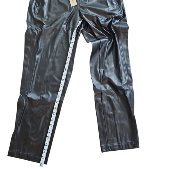 BCBGENERATION High-Rise Straight-Leg Faux Leather Black Pants - Picture 9 of 10